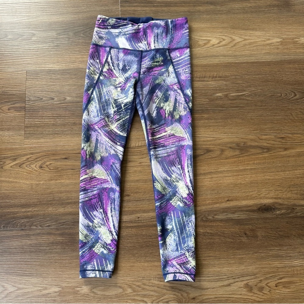 Athleta Girl‎ x Simone Biles High Rise Reversible Leggings Large* Blue/Purple